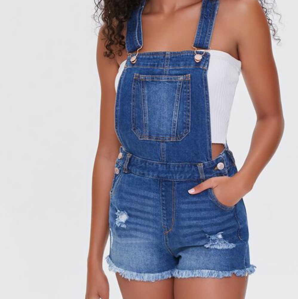 Blue Jean Denim Overalls Short